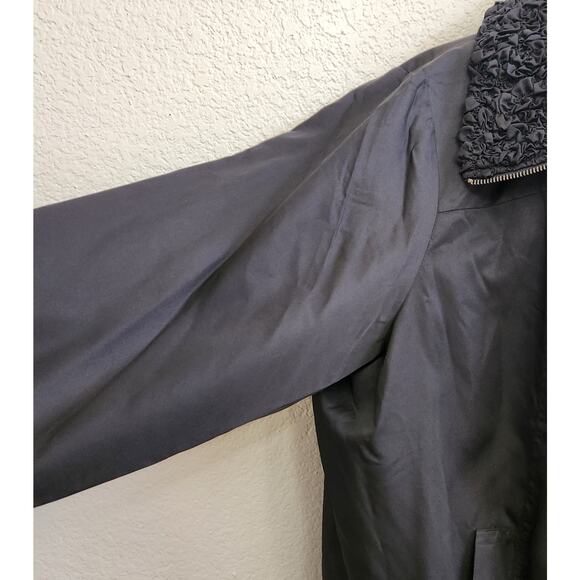 Susan Graver Black Puckered Material Collar Full Zip Lightweight Jacket 3X Plus - Picture 4 of 7